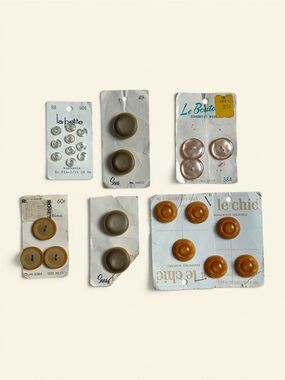 Vintage 1950s 1960s Sewing Button Lot Original Cards Sears Le Chic Crafting Sew